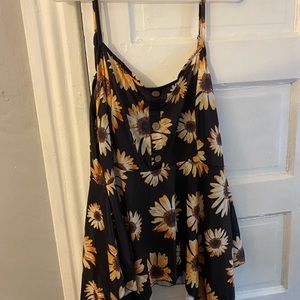 Black sunflower tank